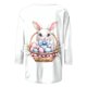 thumbnail image 2 of TaTaai Women Easter Print T-Shirt Crew Neck Three Quarter Sleeve Loose Fit Casual Ladies Spring Holiday Daily Wear Lightweight Breathable Non-See-Through Machine Washable Pullover Top Gift, 2 of 5