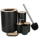 thumbnail image 2 of Juego De Escobillas Para Inodoro, Escobilla Para Inodoro, Caja De Jabón De Madera Y Plástico De Bambú, Contenedor De Basura, 6 Piezas, Accesorios De Baño Para El Hogar, Baño,, 2 of 7