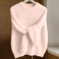thumbnail image 6 of Crew Neck Sweaters for Women, Long Sleeve Solid Raglan Knit Loose Pullover, Casual Soft Knitted Fall Daily Fashion Sweater Top Multicolor M, 6 of 6