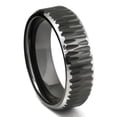 thumbnail image 1 of Titanium Kay Black Tungsten Carbide Hammer Finish Beveled Comfort Fit Mens Wedding Band Ring Sz 10.5, 1 of 4