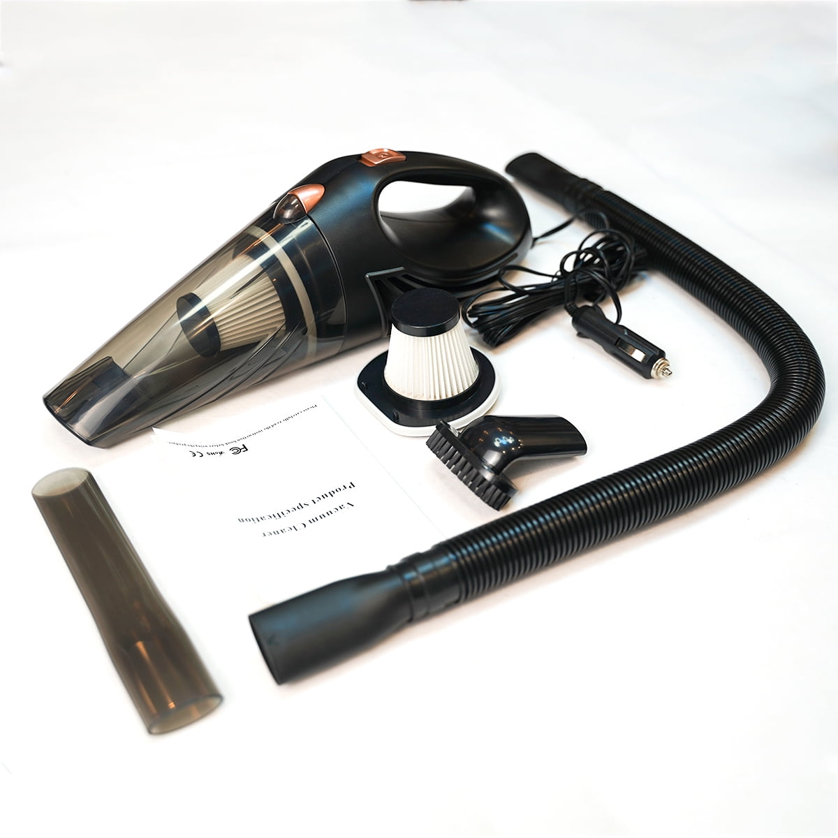 Car Vacuum Cleaner 12V Cord (16ft Cord) with Aluminum Fan. Go Mobile Carwash