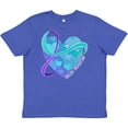 thumbnail image 3 of Inktastic Suicide Prevention Awareness Purple and Teal Heart Ribbon Youth T-Shirt, 3 of 5