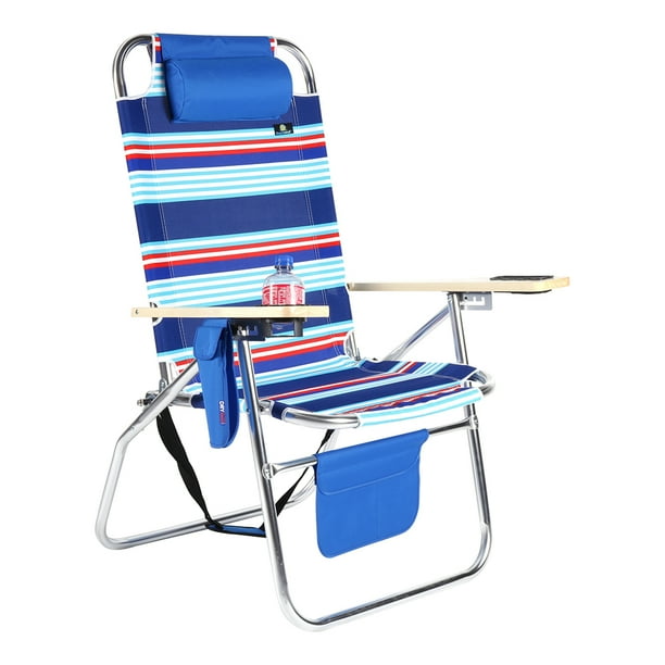 Deluxe Xl Wide Tall Plus Size Aluminum Folding Big Heavy Duty Beach Chair For Sand 17 Inches Seat Height 300 Lb Load Walmart Com Walmart Com