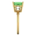 thumbnail image 3 of 3.5ct asscher cut green Zircon 14k yellow gold 3 stone Bridal Wedding Engagement Promise Anniversary Ring for Women size 3.75, 3 of 7