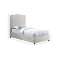thumbnail image 3 of Meridian Furniture Felix Cream Linen Textured Fabric Twin Bed, 3 of 8