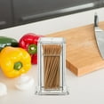 thumbnail image 5 of Farfi Thicken Toothpick Holder Cotton Swab Box Acrylic Home Use Table Small Transparent Toothpick Canister for Dining Room (Type A), 5 of 13