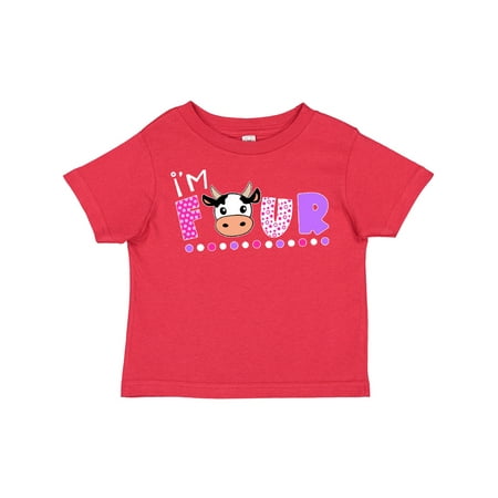 

Inktastic I m 4 Cute Cow and Polka Dots Gift Toddler Boy or Toddler Girl T-Shirt