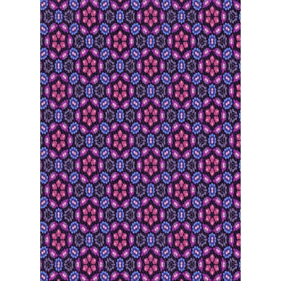 Ahgly Company Machine Washable Indoor Rectangle Transitional Purple Area Rugs, 2' x 3'