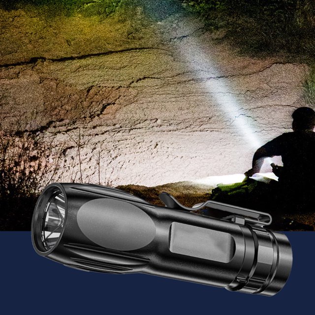 LJNYFDC Outdoor Light Mini USB Charging Hand Torch Portable Camping Emergency Light with Clip for Hiking and Tent Equipment