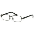 thumbnail image 2 of M+ Mens Rectangular Metal Reading Glasses Dgun 3.00 Reed in Gunmetal with Matte Black Temples, 2 of 8