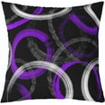 thumbnail image 2 of Purple Pink Grey Black Circle Reversible Throw Pillow Covers Geometric Pillow Covers Home Decor 18 x 18-Inch Abstract Art Square Cushion Covers Set of 4 Decor Modern Striped Art Geometry, 2 of 6