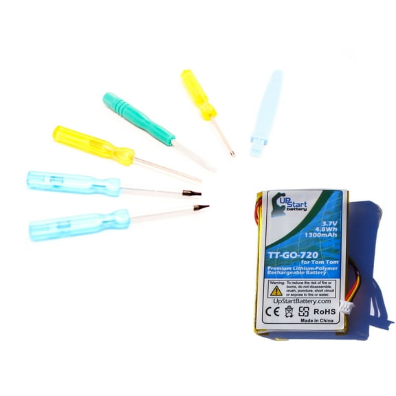 TomTom Go 730 Battery with Tools - Replacement for TomTom GPS Batteries (1300mAh, 3.7V, Lithium -Ion)