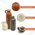 thumbnail image 4 of Set of 3 Neutral Ceramic Vases with Handle, Rustic Farmhouse Boho Decorative Vases for Pampas Grass, Table, Mantel, Living Room, Kitchen, Bathroom, 4 of 8