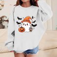 thumbnail image 3 of HAOTAGS Girls Halloween Sweatshirts Size 10, Crewneck Printed Long Sleeve Pullover Sweatshirts White, 3 of 4