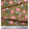 thumbnail image 2 of Soimoi Cotton Duck Fabric Leaves,Floral & Leafbird Bird Print Fabric by The Yard 42 Inch Wide, 2 of 3