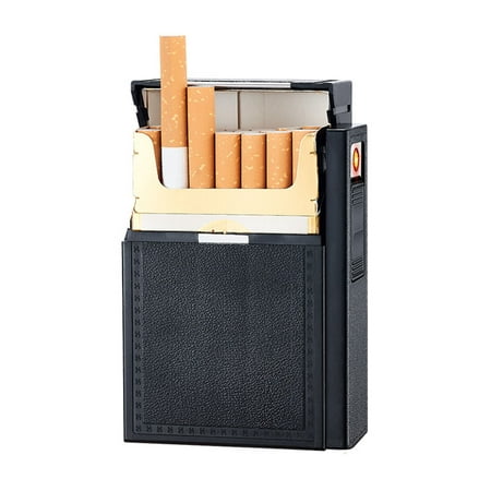 Men Cigarette Holder Case Box With Windproof Removable USB Charging (Best Usb Lighter Review)