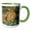 Green/White, variant on 3drose, Tan, Green, and Copper Faux Printed Glitter Watercolor Splash, 11oz Mug