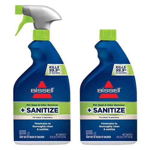 BISSELL Pet Stain & Odor Remover + Sanitize Formula, 22 oz, 2 pack
