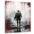thumbnail image 2 of Designart "Military Honor and Courage US soldier II In Black and Red"Military Metal Wall Art Black Global Office Room Wall Art, 2 of 6