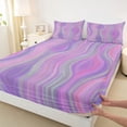 thumbnail image 3 of Castle Fairy Geometric Lines Queen Sheet Sets for Teens,Abstract Gradient Bed Set, 3 of 7