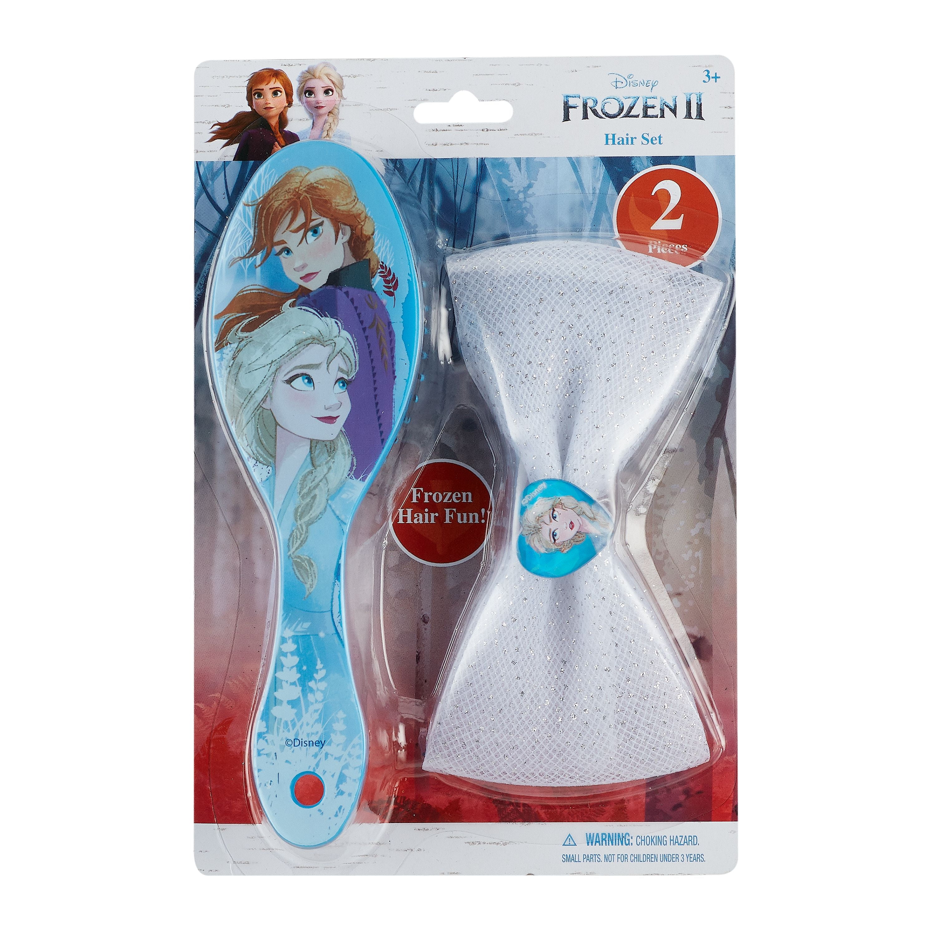 Disney Frozen II 2-Piece Hair Set with Brush and Silver Hair Bow -  