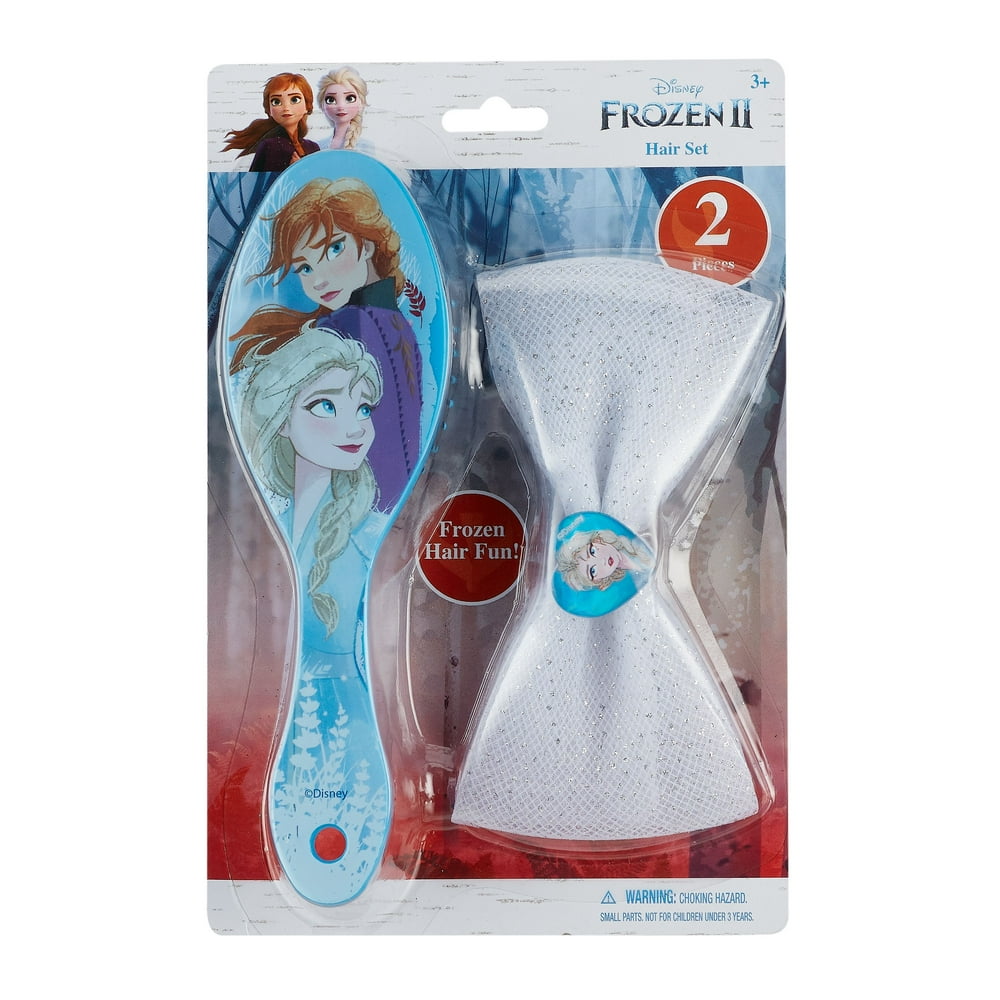 Disney Frozen II 2Piece Hair Set with Brush and Silver Hair Bow