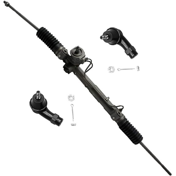 Detroit Axle - Rack & Pinion for 2000-2005 Ford Focus 2001 2002 2003 2004 Complete Power Steering Rack & Pinion Assembly, 2 Outer Tie Rods Replacement