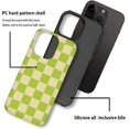 thumbnail image 2 of Compatible with iPhone 16 Pro Max Case, Checkerboard-Matcha Green 2 in 1 Heavy Duty Shockproof Rugged Hard PC+Soft Silicone Protective Cover, 2 of 6