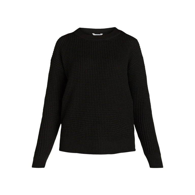 Time and Tru Women's and Women's Plus Waffle Stitch Sweater