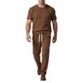 thumbnail image 2 of Workout Sets for Men Ice Silk Pants for Summer Thin And Trendy Loose And Hanging Men's Breathable Casual Pants Sports Suit for Men Coffee Xl, 2 of 8