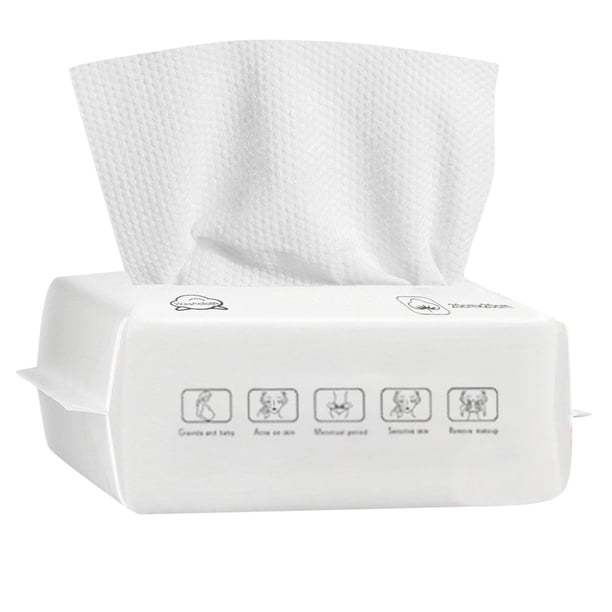Toallitas faciales desechables y biodegradables, 50/100 unidades, suaves para piel sensible, desmaquillantes, limpieza facial, para viajes y uso doméstico, 1 paquete