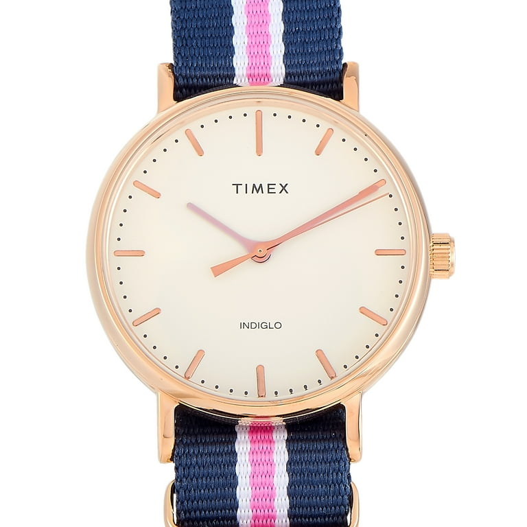 Timex Weekender Fairfield Rose Gold Tone Brass Watch TW2P91500