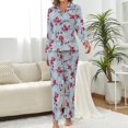 thumbnail image 2 of Top-kevin Women's Pajama Sets Snowy Branches Pattern Long Sleeve Lounge Sets Pjs Sleepwear with Pockets, 2 of 6