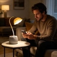 thumbnail image 4 of Led Desk Lamp with Pen Caddy Eye Protection Study Light Gooseneck Rechargeable Reading Lamp for Dorm Room Adjustable Flower Shaped Home, White, JKODE, 4 of 6