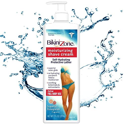 Bikini Zone Moisturizing Shave Cream, Grapefruit Pomegranate, 7 Oz