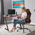 thumbnail image 2 of YRLLENSDAN 47 inch Gamaing Desk Z Shaped Gaming Workstation Ergonomic Gaming Table PC Computer Desk with Headphone Hook, Red, 2 of 7