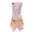 thumbnail image 6 of HELLHERO Gradient Rose Floral Summer Sleeveless Dress for Holiday Graduation, Side Pockets Round Neck Sleeveless Sundress, 6 of 8