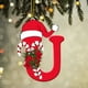 thumbnail image 1 of Colgante de árbol de Navidad de acrílico 2D con letras | Juego de 26 adornos con iniciales del alfabeto para decoración navideña, 1 of 6
