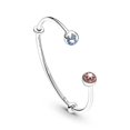 thumbnail image 4 of Pulsera con abalorio de Color plateado para mujer, brazalete deslizante con cierre de barril, cadena de serpiente, flor de Margarita, Color rosa dorado, novedad de 925, 4 of 4