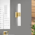 thumbnail image 2 of Livex Lighting Aero 2-Light Twist Lock Metal Vanity Lighting in Satin Brass, 2 of 16