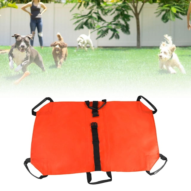 Camilla de transporte para mascotas plegable con correa de seguridad Camilla de emergencia para perros naranja