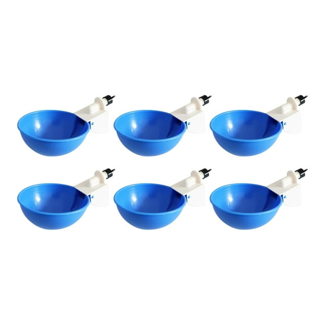 6 Piezas Bebederos de Pollo Sunnimix Cuenco de Agua Cuencos de Plástico para Pollitos de Codorniz Azul