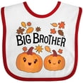 thumbnail image 3 of Inktastic Big Brother Pumpkins with Fall Leaves Boys Baby Bib, 3 of 4
