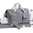 thumbnail image 3 of DAKIMOE Travel Duffle Bag for Women Men, Weekender Overnight Bags Carry on Gym Bag with Wet Pocket/Adjustable Strap/Shoe Compartment, Foldable Waterproof Duffel Tote for Plane Sports Dance, Gray, 3 of 10
