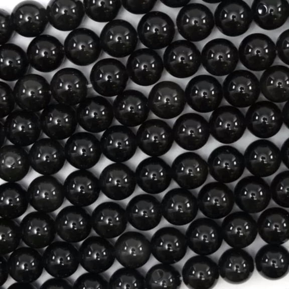 HOOUN Natural Rainbow Black Obsidian Round Beads 15" Strand 4mm 6mm 8mm 10mm 12mm-4 mm