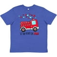 thumbnail image 3 of Inktastic Set My Heart on Fire Valentine Fire Truck with Hearts Youth T-Shirt, 3 of 5