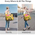 thumbnail image 5 of 22 Inch Oversized Travel Bag Lightweight Canvas Weekender Duffel with Multi Pockets, Slogan Print, 5 of 5
