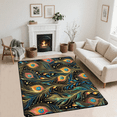 thumbnail image 2 of CURLYOOT Peacock Feather Area Rugs 5'x7' Washable Rug Large Living Room Rug Non Slip Abstract Indoor Floor Carpet for Dining Room Bedroom Home, 2 of 7