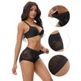 thumbnail image 3 of Unique Bargains High Wasited Lace Full Coverage Panties M Black, 3 of 6