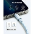 thumbnail image 3 of Anker 6ft Lightning Cable Premium Nylon Cord MFi Certified Charging Data Sync, Winter Blue, 3 of 6